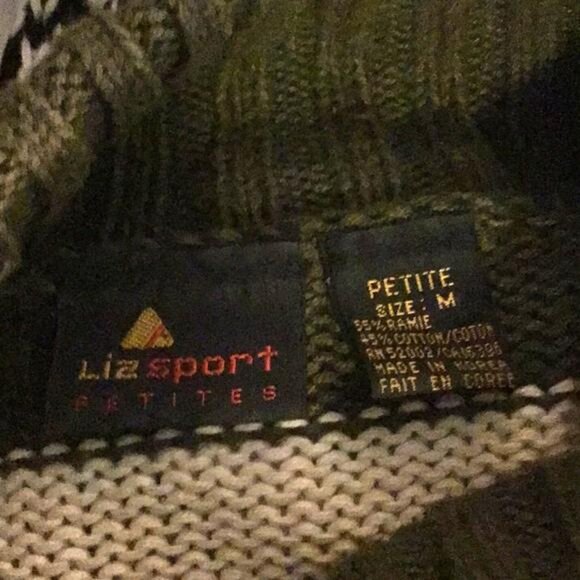 LIZ SPORT woman’s sweater,  M.  petite,  green stripes ... - Picture 8 of 8